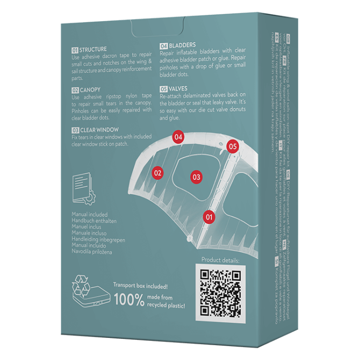 Wing Reparatur Set – DIY Repair Kit für Wingfoil, Bladder, Ventile & Wing-Fenster